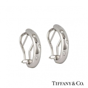 Tiffany & Co. Diamond Set Etoile Earrings in Platinum